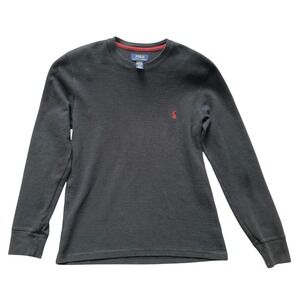 Polo Ralph Lauren Men's Black Waffle Knit Thermal Long Sleeve Shirt Medium